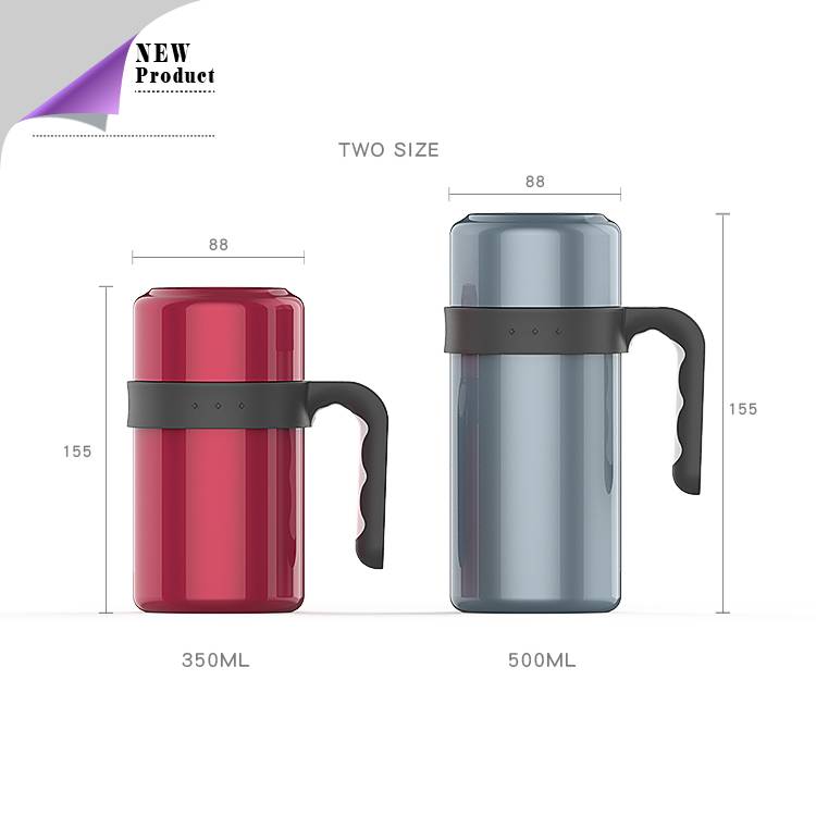 New Design Stainless Steel Food Storage Jar With Handle Lid,Bpa Free Vacuum Food Flask With Handle And Spoon For Hot Food